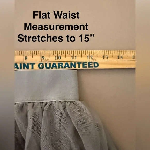 Agnes & Dora Elegant Gray Tulle Midi Skirt - Picture 5 of 7